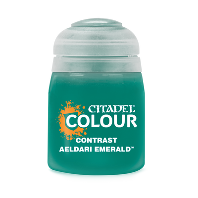 The official retail product paint pot for Citadel Contrast: Aeldari Emerald.