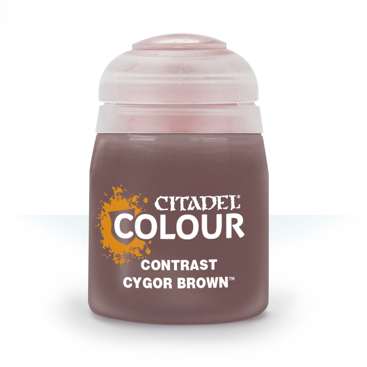 The official retail product paint pot for Citadel Contrast: Cygor Brown.