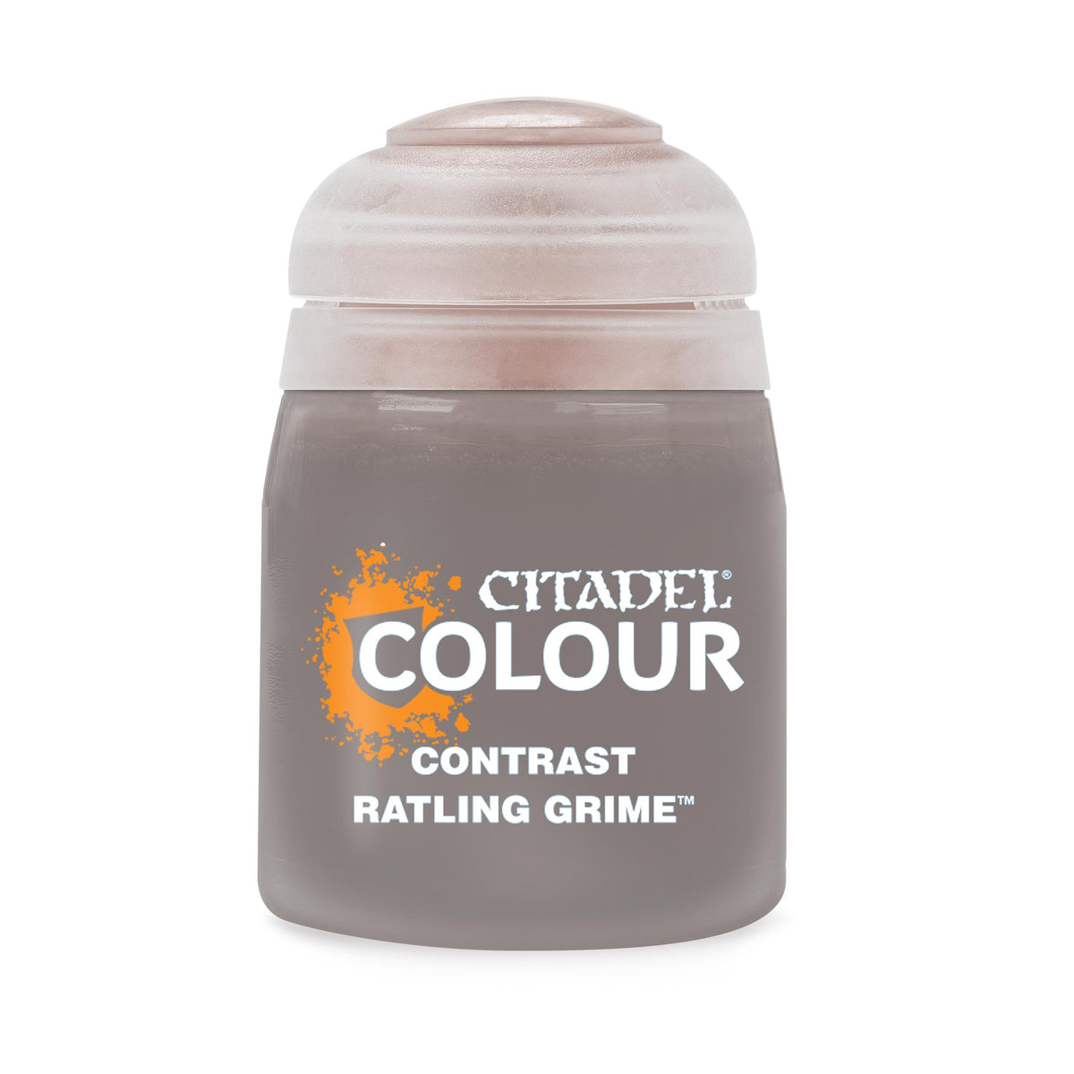 The official retail product paint pot for Citadel Contrast: Ratling Grime.