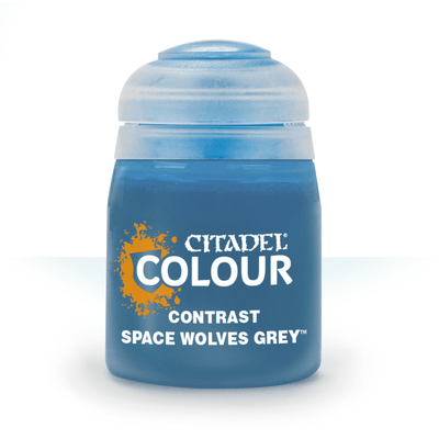 The official retail product paint pot for Citadel Contrast: Space Wolves Grey.
