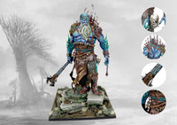 Conquest Nords Ice Jotnar massive resin monster miniature on a plastic base. Christchurch, NZ.