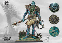 Conquest Nords Sea Jotnar massive resin monster miniature on a plastic base. Christchurch, NZ.