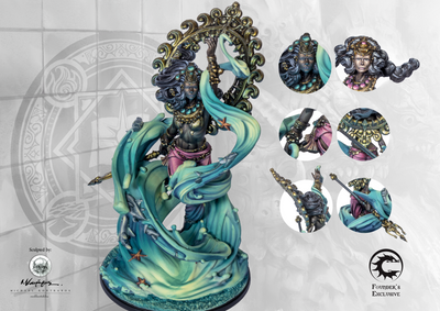 Fully painted Bound to the Elements Water resin brute miniature displayed
