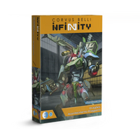 Retail box art for the Infinity Dragões, Acontecimento Dragoons box set by Corvus Belli.