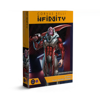 Front box art packaging for the Infinity Next Wave Drakios, Team Achilles' Dragon set.
