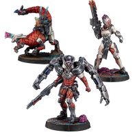 Component breakdown of the three Next Wave miniatures included inside the Beta expansion box.