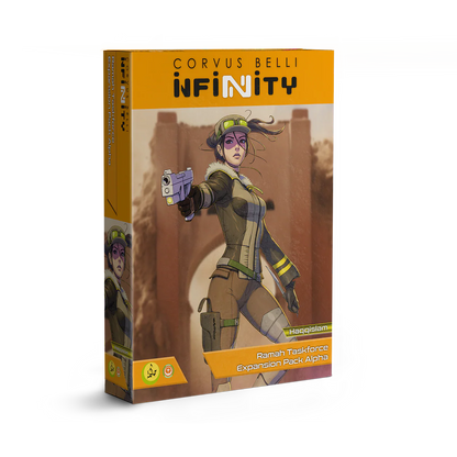 The box for the Infinity Haqqislam Ramah Taskforce Expansion Pack Alpha.