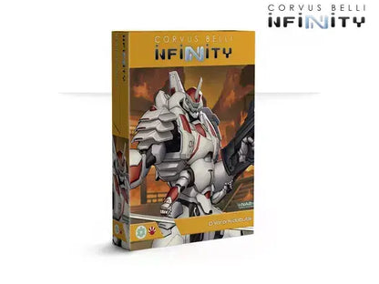 The product box for the JSA O-Yoroi Kidobutai, a large TAG miniature for Infinity the Game. Available at Charon Games NZ.