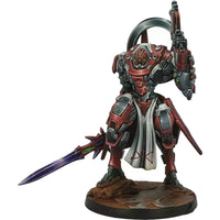 Nomads Stigmata TAG, showing the intimidating red and black TAG with a halo-like ring on its back.