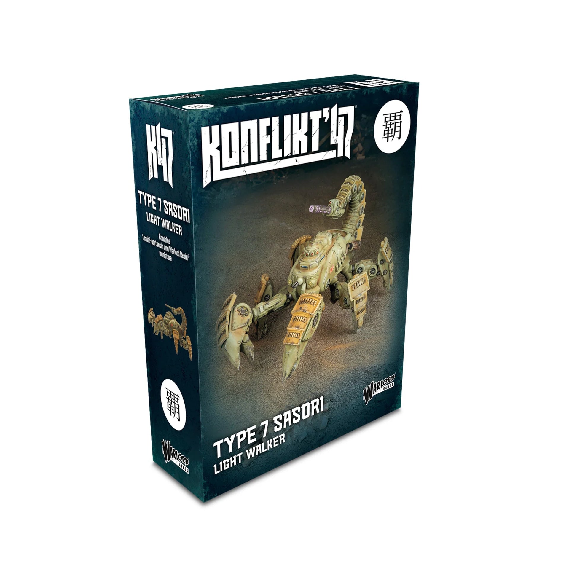 Official retail box for the Konflikt '47 Type 7 Sasori Light Walker, an upgraded Japanese light walker by Warlord Games.