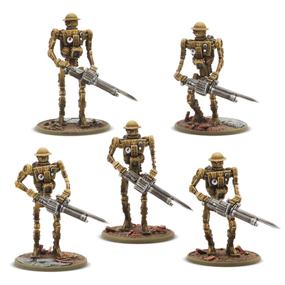 British Mk I Automated Infantry robot miniatures with MMGs