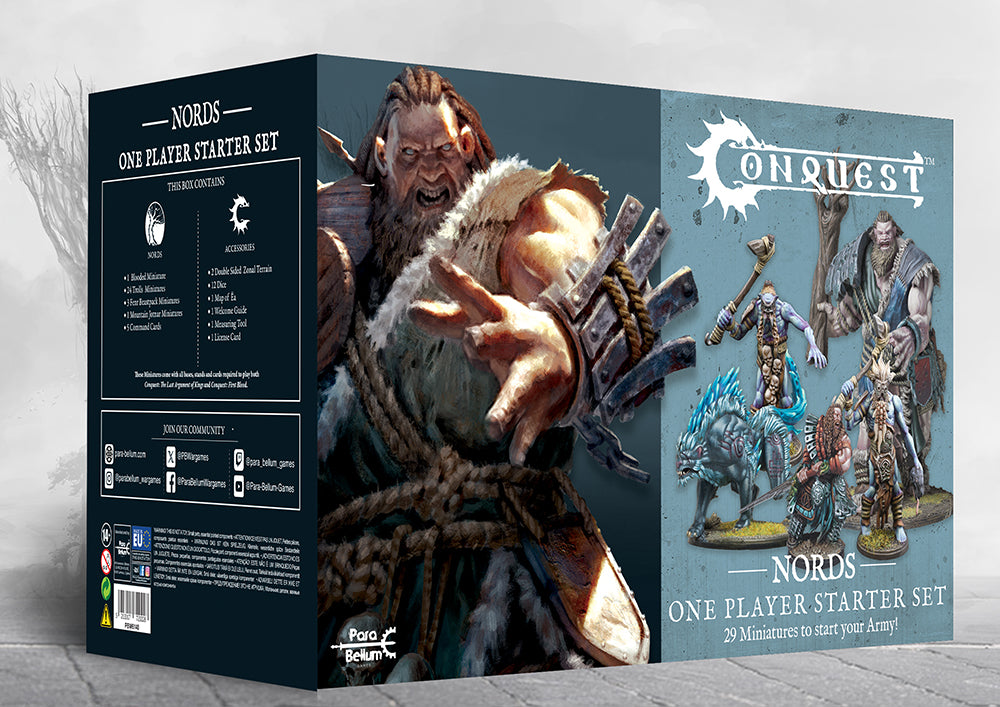 Front box art packaging for the Conquest Nords 2026 Supercharged Starter Set.