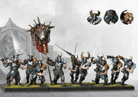 Fully painted Order of the Sword Brothers Militant miniatures displaying their weapons and Silubaster arms.