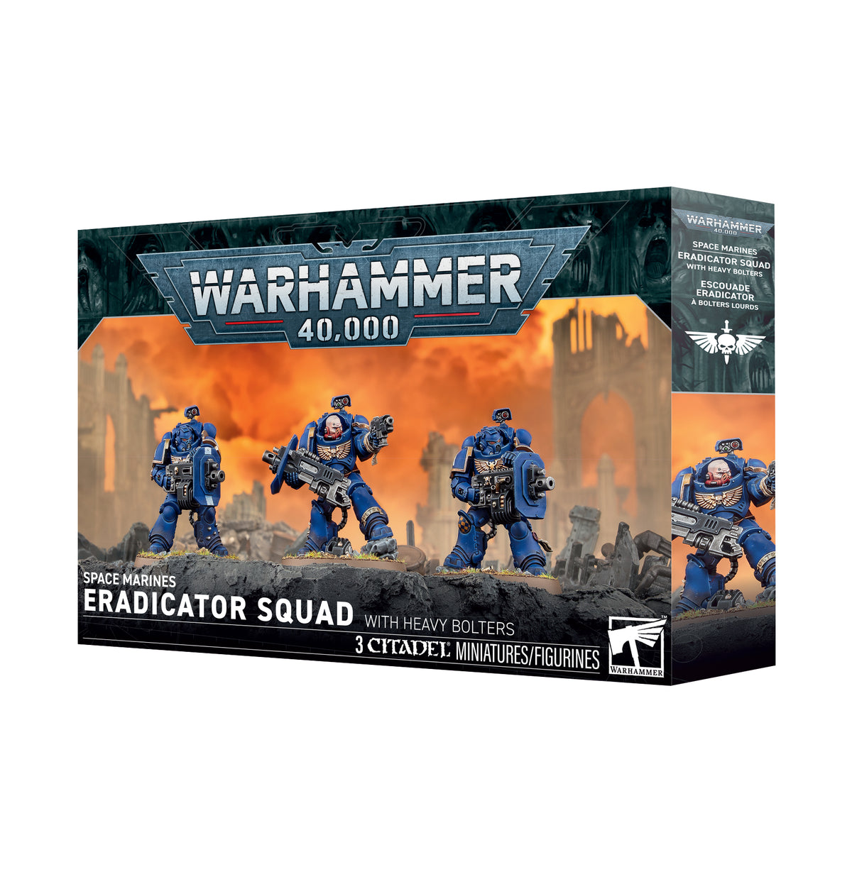 The official retail product box for the Space Marines Eradicator Squad with Heavy Bolters.