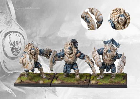 Close-up view of the painted Conquest Spires Brute Drones, highlighting the brute-class anti-infantry role and unique vat-grown armour.
