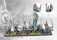 Close-up view of the painted Marksman Clones, highlighting the unique three-armed bio-engineered design and the unit's command model.