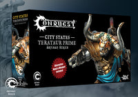 Premium Artisan Series display box packaging for the Conquest City States Terataur Prime.