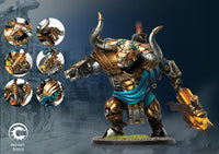 Close up details and painted Terataur Prime Artisan Series miniature showcased on its scenic base.
