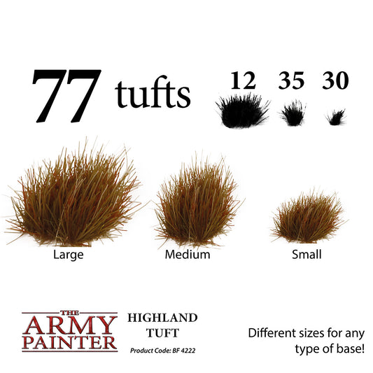 Highland tuft product by The Army Painter with different size options on a white background.