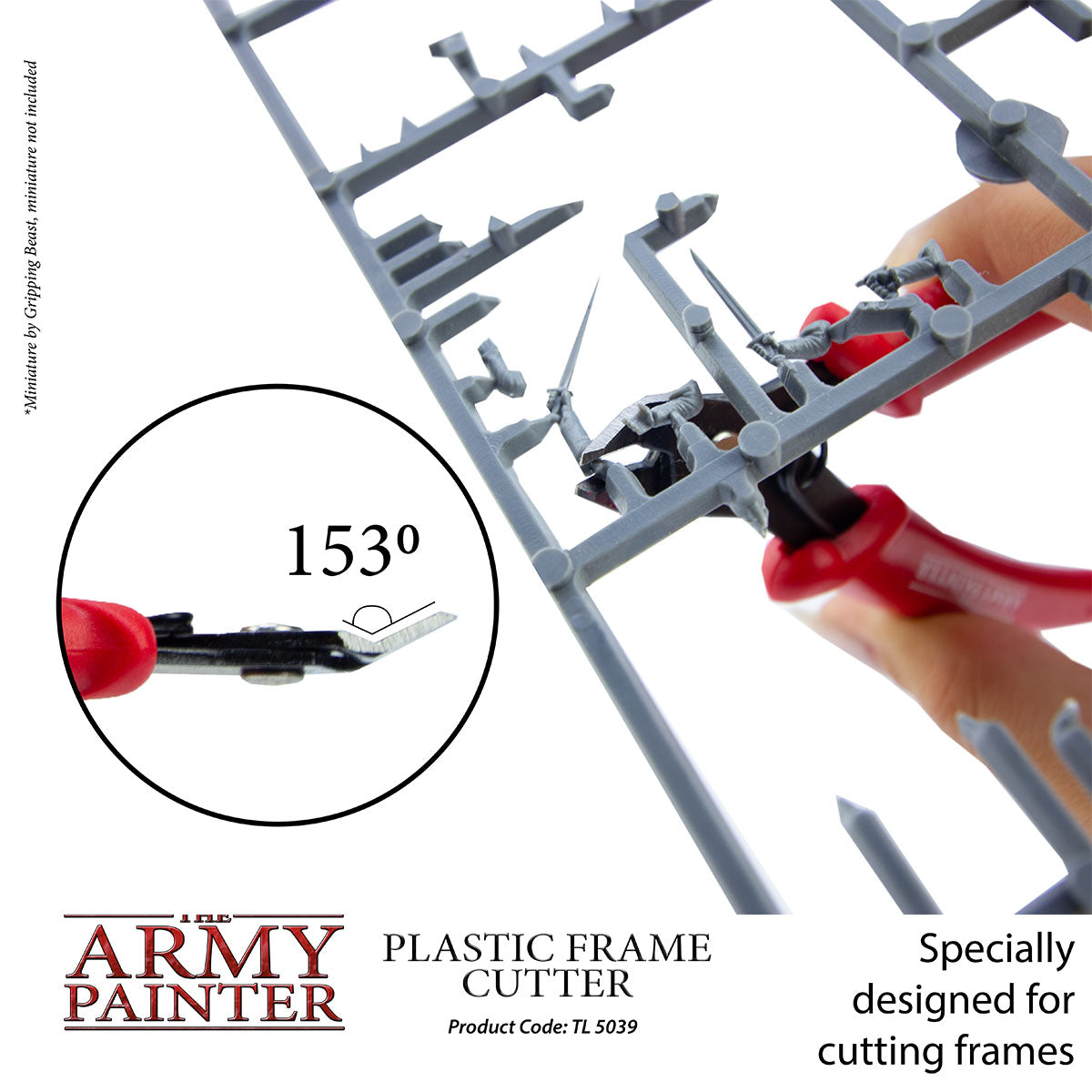 Plastic frame cutter with a close-up of cutting angle, used by The Army Painter.