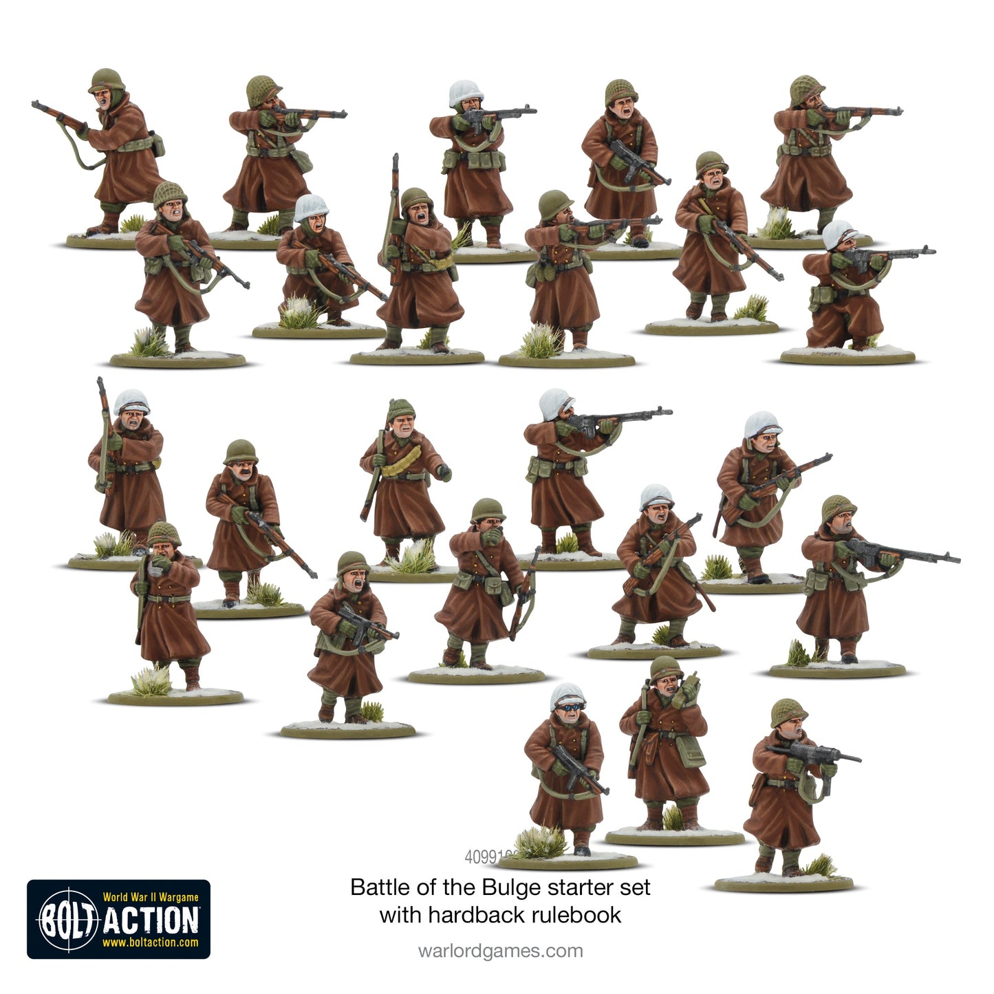 28mm US Army Winter infantry miniatures for Bolt Action Battle of the Bulge