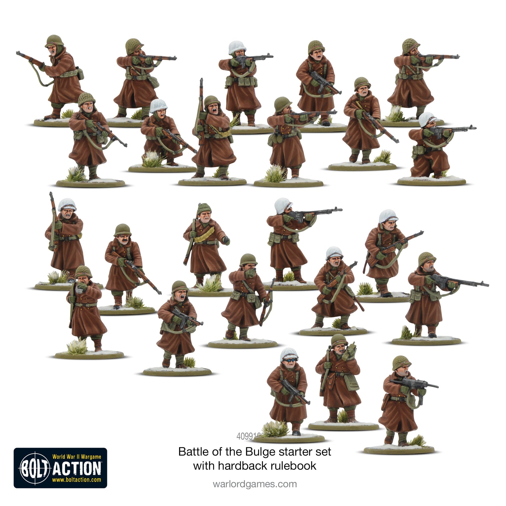 28mm US Army Winter infantry miniatures for Bolt Action Battle of the Bulge