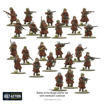 28mm US Army Winter infantry miniatures for Bolt Action Battle of the Bulge