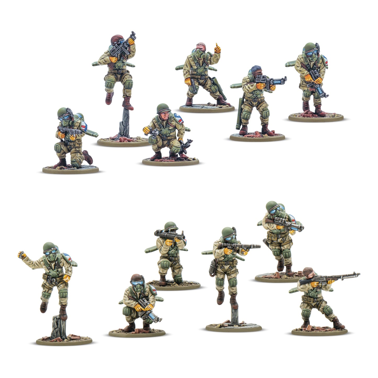 28mm plastic United States Firefly jump infantry miniatures for Konflikt '47
