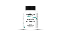 An 85ml bottle of Vallejo Brush Cleaner, a solution for deep cleaning artist and hobby paint brushes.