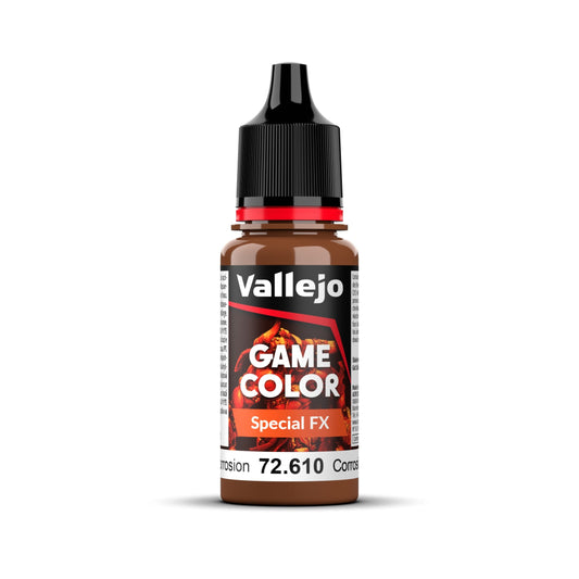 An 18ml bottle of Vallejo Game Color Special FX paint in the colour Galvanic Corrosion (72.610).