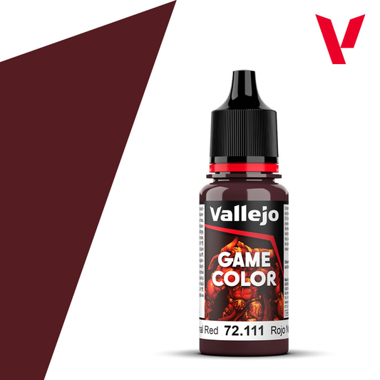 An 18ml bottle of the new Vallejo Game Color acrylic paint in the colour Nocturnal Red (72.111).