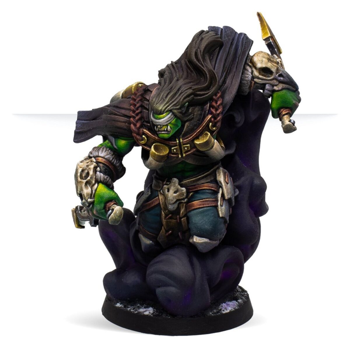 Fully painted Northern Tribes Darkmaster miniature displayed on a tactical scenic base.