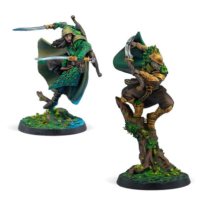 Fully painted Syenann Officers miniatures displayed on tactical scenic bases.
