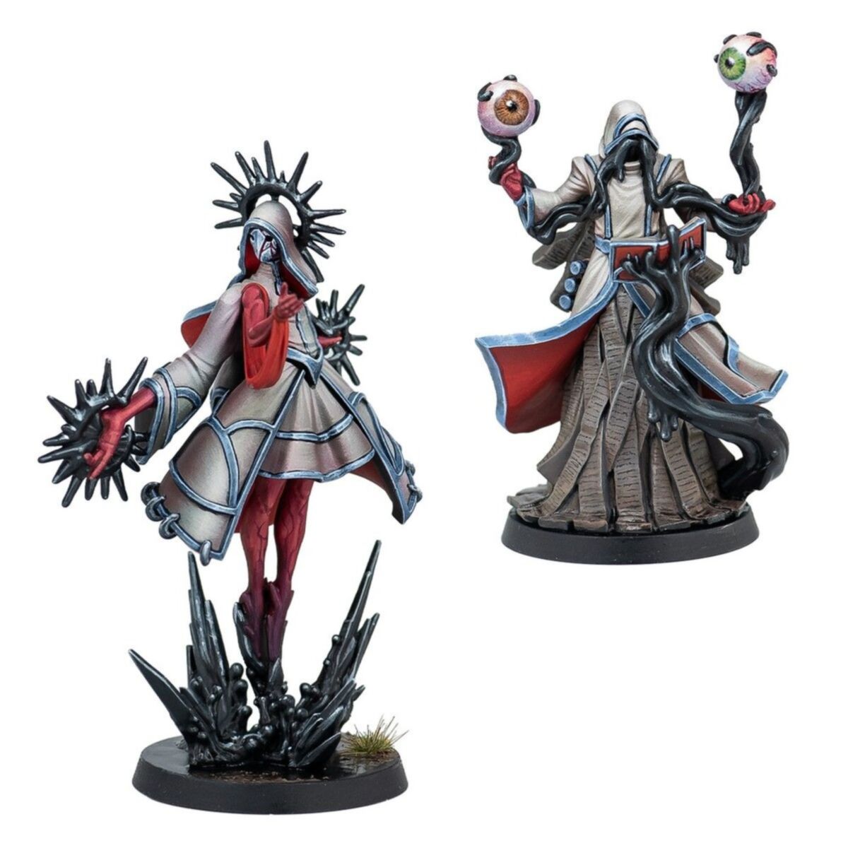 Fully painted Scions of Yaldabaoth Officers miniatures displayed on tactical scenic bases.
