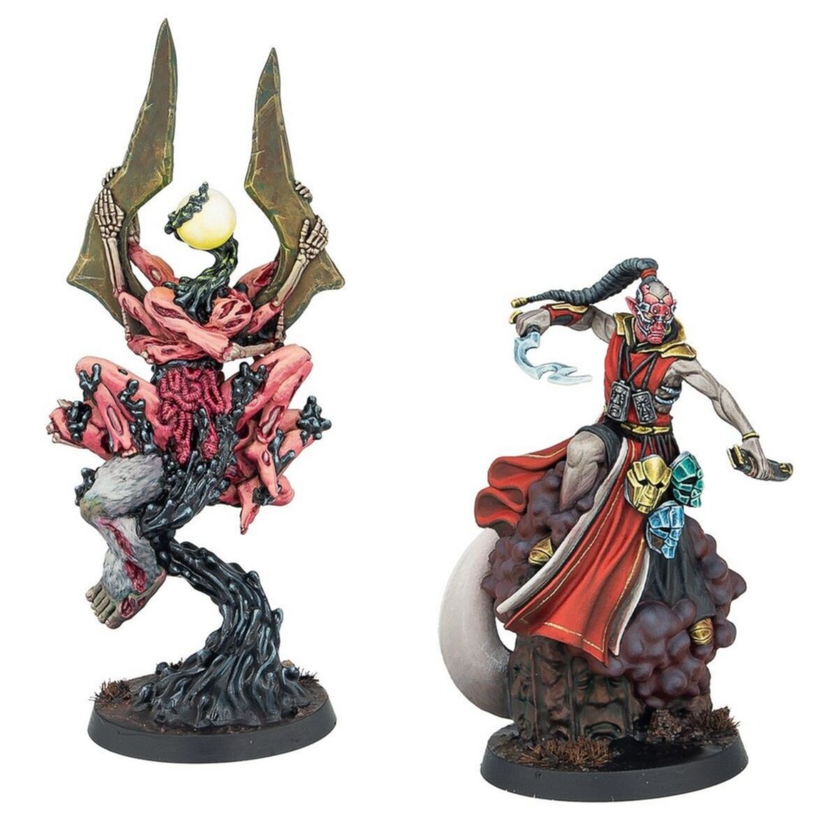 Fully painted Scions of Yaldabaoth Supports miniatures displayed on tactical scenic bases.