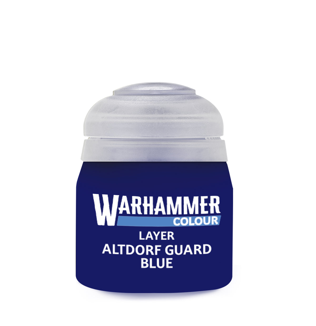 The official retail product paint pot for Warhammer Colour: Altdorf Guard Blue.