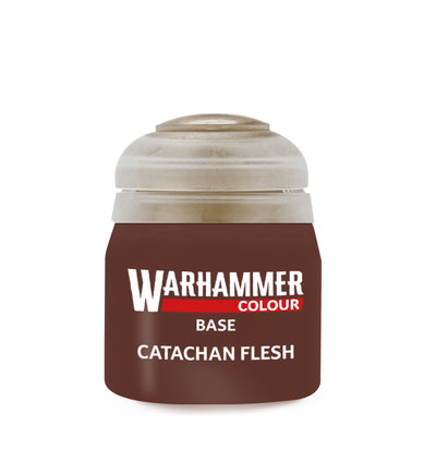 The official retail product paint pot for Warhammer Colour Base: Catachan Flesh.