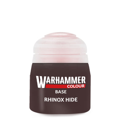 The official retail product paint pot for Warhammer Colour Base: Rhinox Hide.