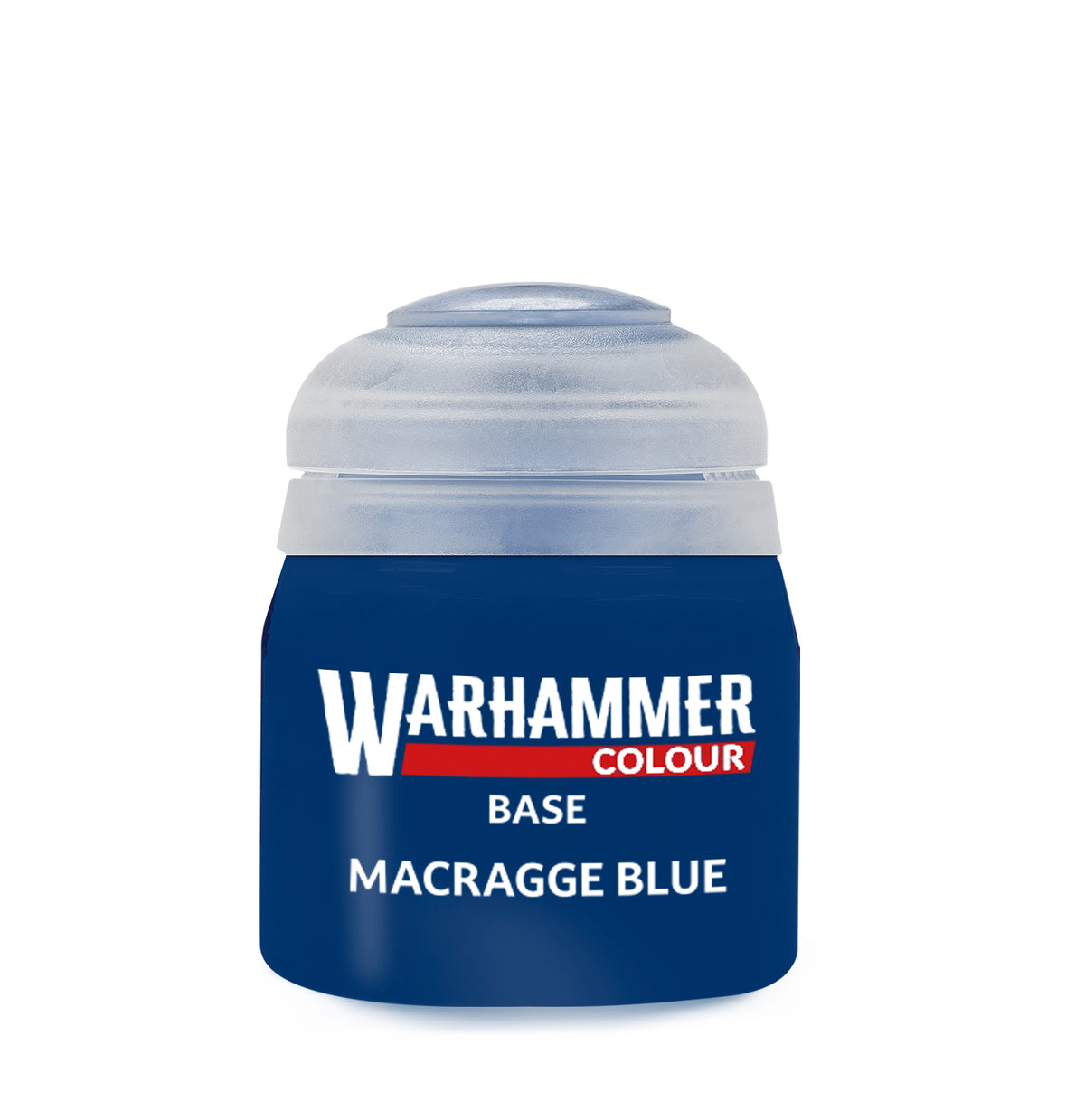 The official retail product paint pot for Warhammer Colour: Macragge Blue.