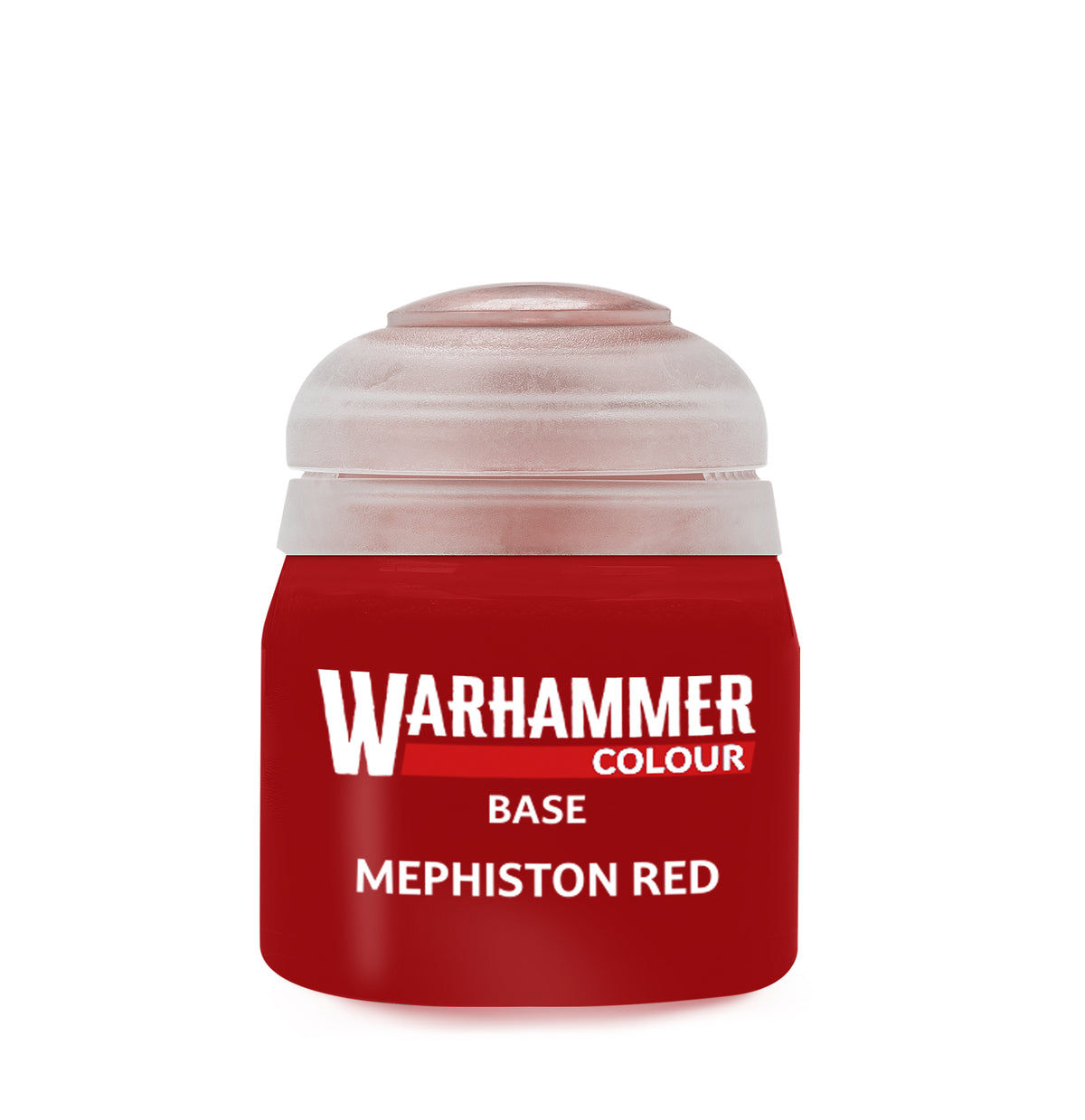 The official retail product paint pot for Warhammer Colour: Mephiston Red.