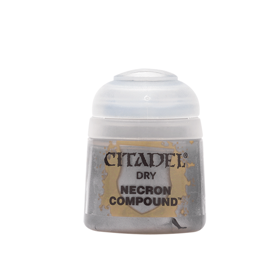 The official retail product paint pot for Warhammer Colour: Necron Compound.