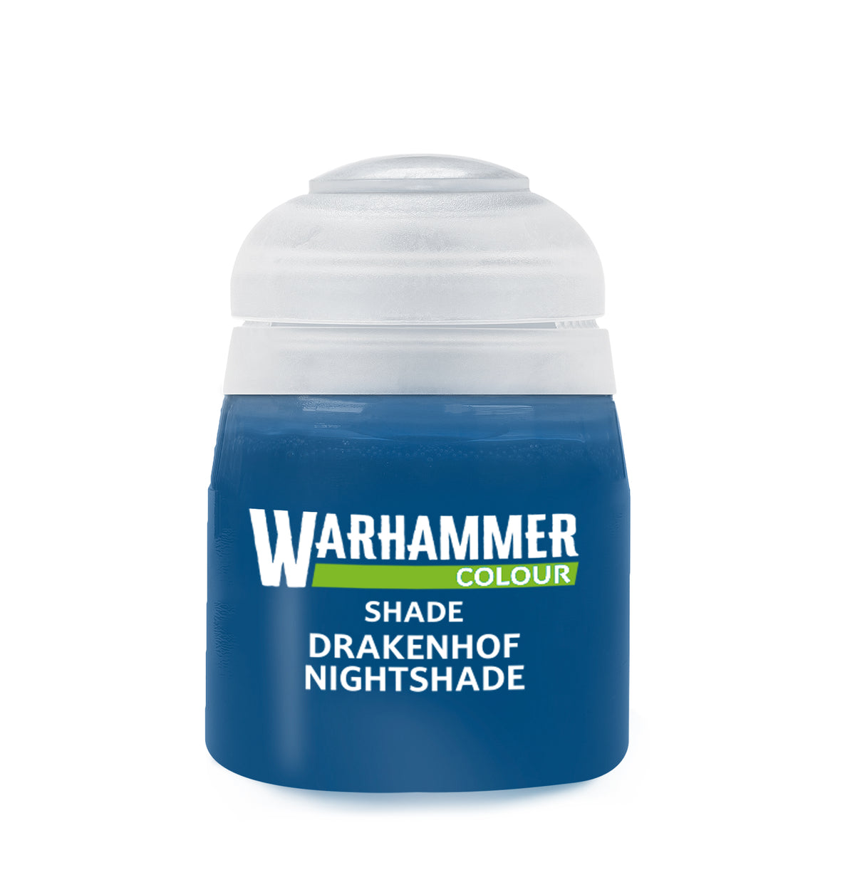 The official retail product paint pot for Warhammer Colour Shade: Drakenhof Nightshade.