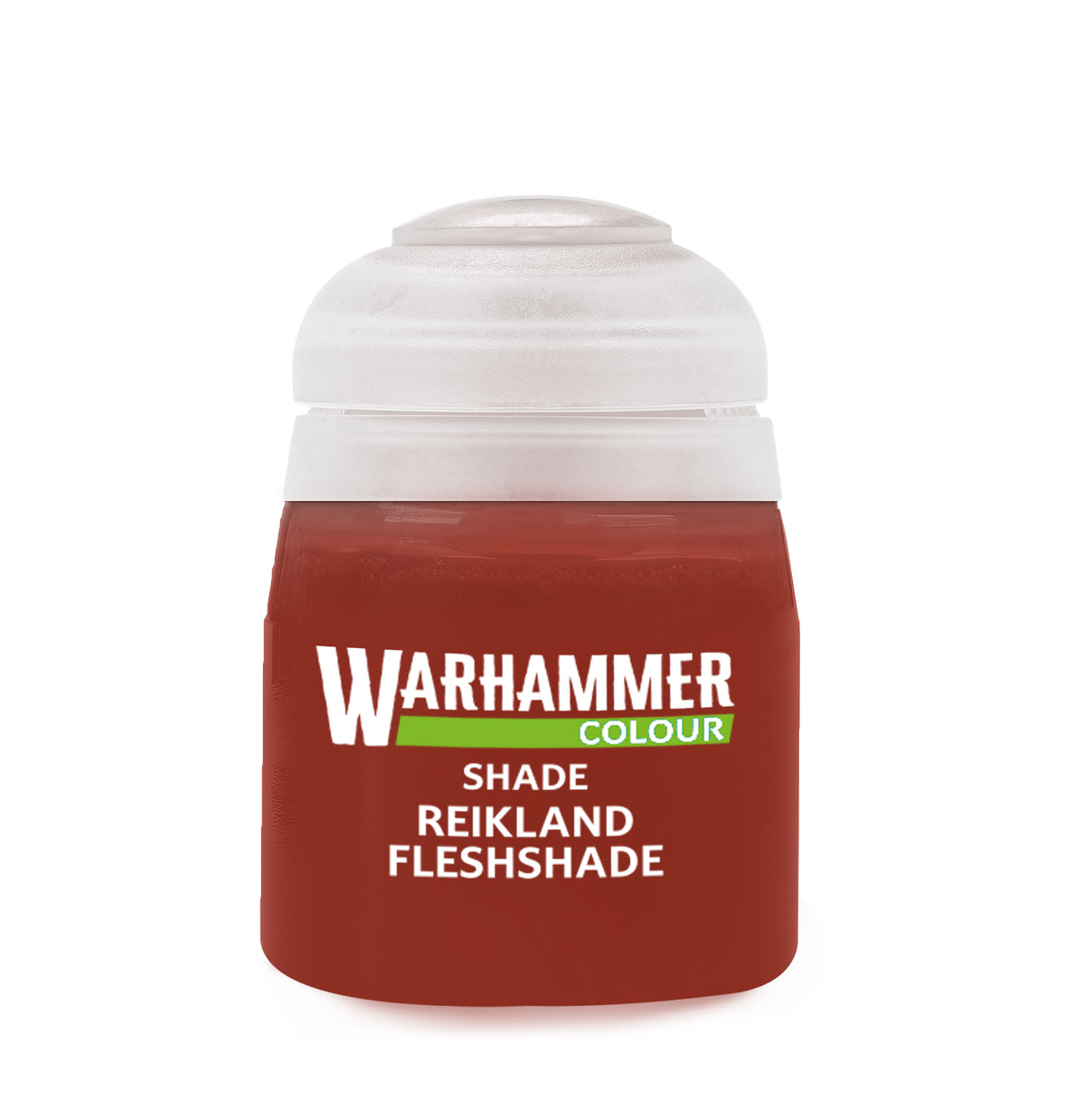 The official retail product paint pot for Warhammer Colour Shade: Reikland Fleshshade.