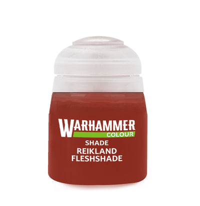 The official retail product paint pot for Warhammer Colour Shade: Reikland Fleshshade.