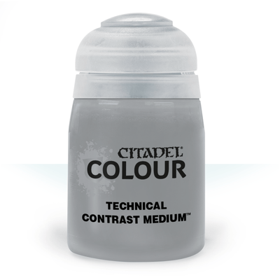 The official retail product paint pot for Warhammer Colour Technical: Contrast Medium.
