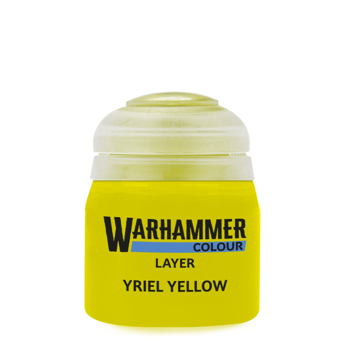 The official retail product paint pot for Warhammer Colour: Yriel Yellow.