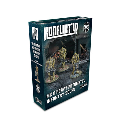 Official retail box for the Konflikt '47 Mk II Heavy Automated Infantry Squad, a 28mm scale British Commonwealth unit set.