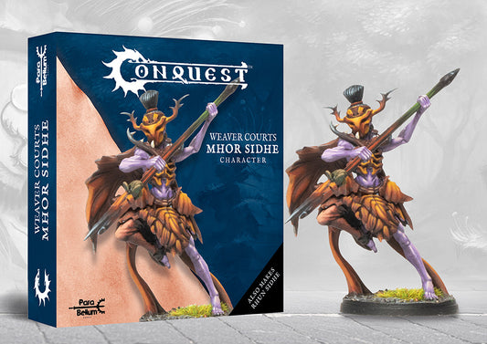 Weaver Courts Mhor Sidhe Character box and painted miniature for Para Bellum Conquest, available at Charon Games NZ.